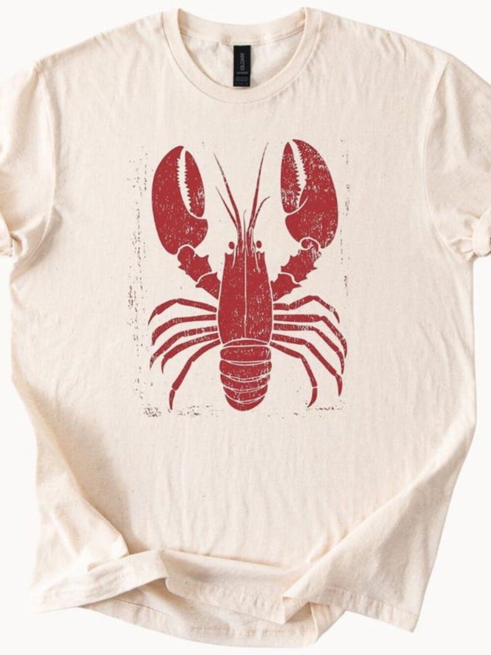 Lobster Graphic T-Shirt, Retro Lobster Print Tee